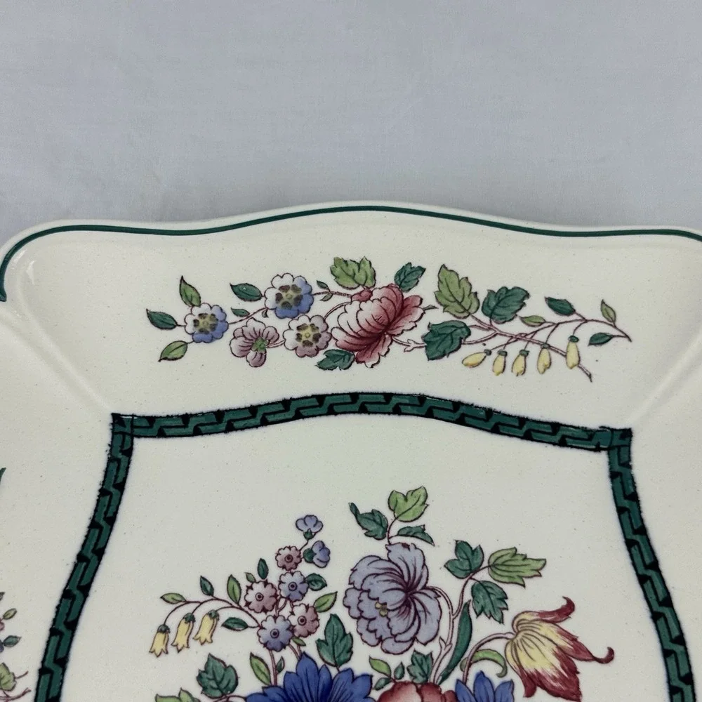 Antique Wedgwood Etruria England Floral 2‎ Handle Platter 1926 EXC basket handle